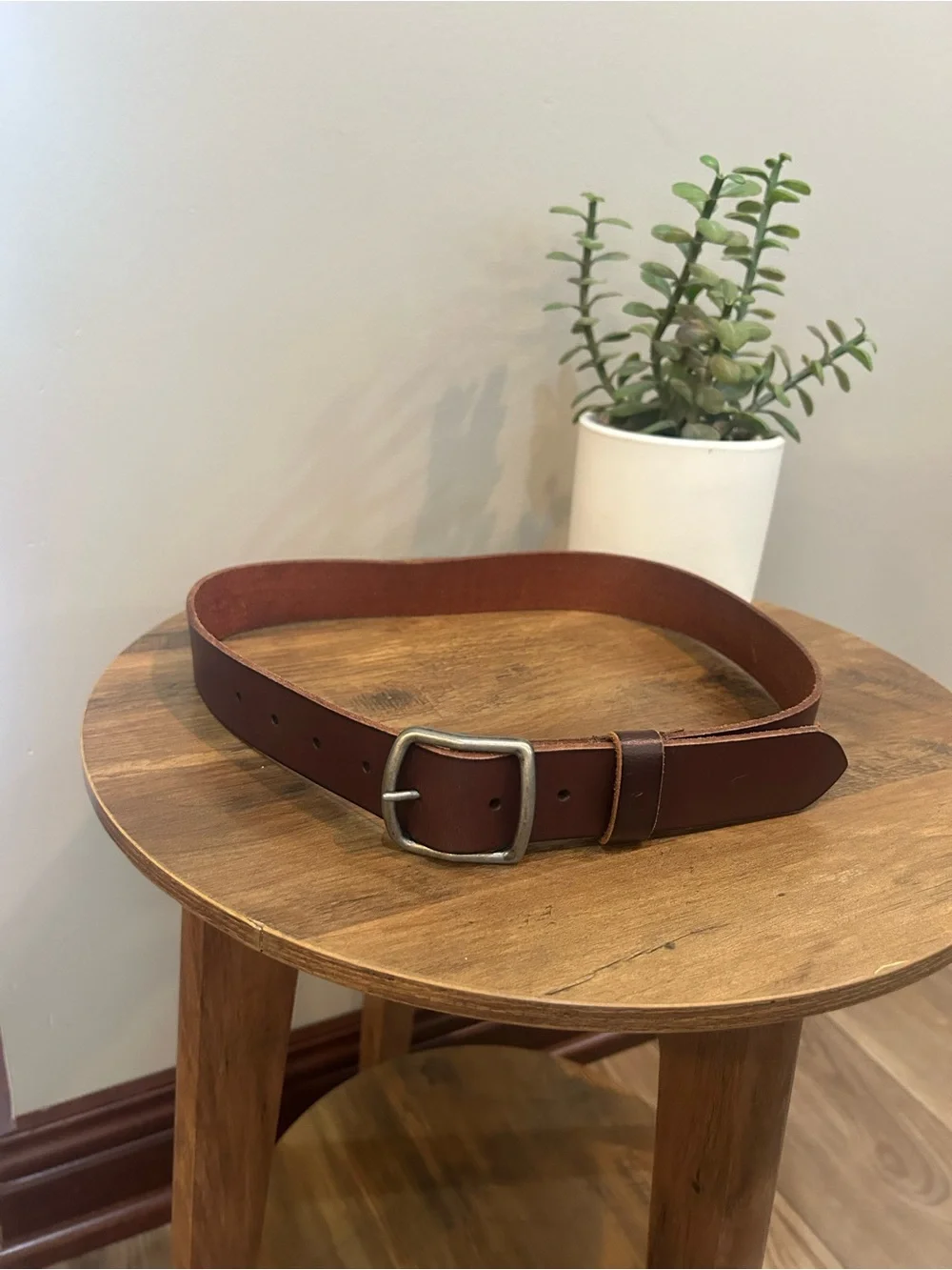 Abercrombie Brown Genuine Leather Logo Belt Size 13-16 Y2K Unisex